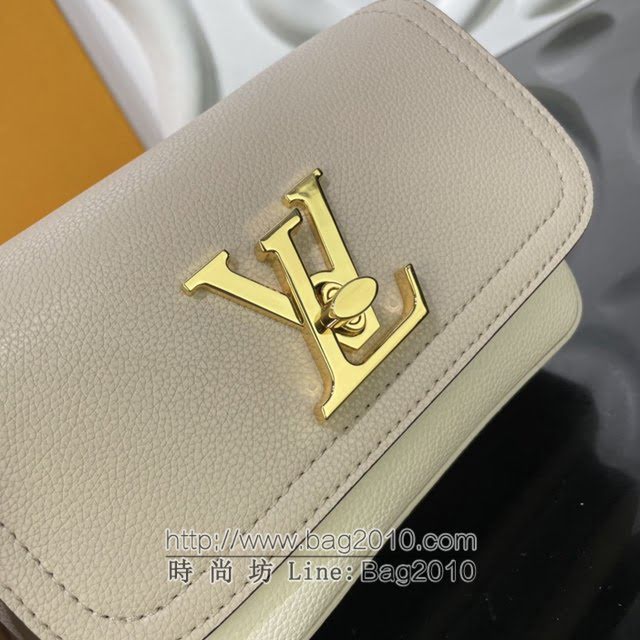 Louis Vuitton新款女包 M58554 路易威登Lockme Tender手袋 LV灰褐色粒面小牛皮单肩斜挎女包  ydh4204